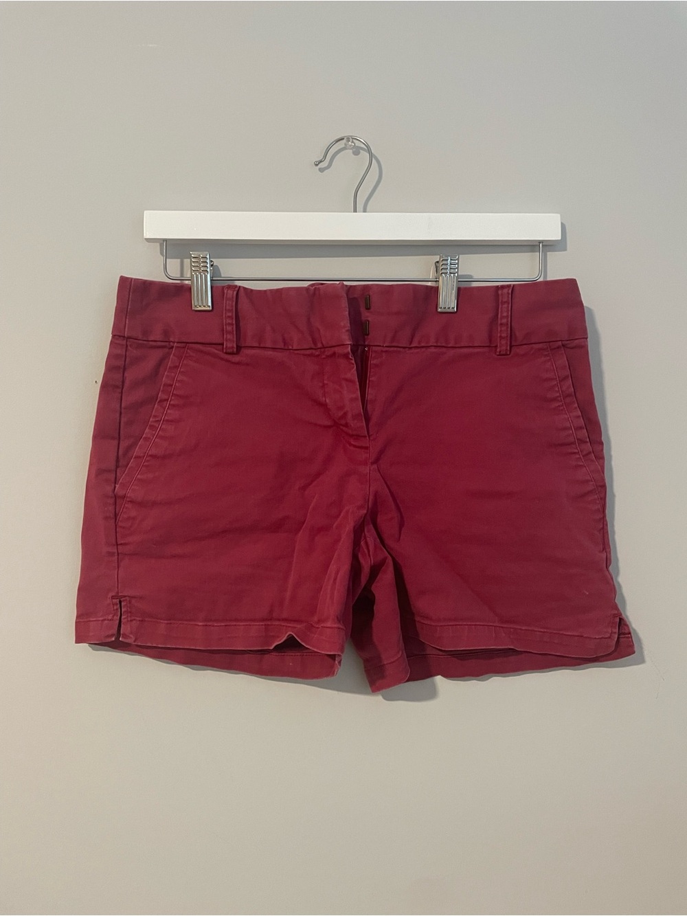 LOFT Raspberry Red Casual Chino Shorts